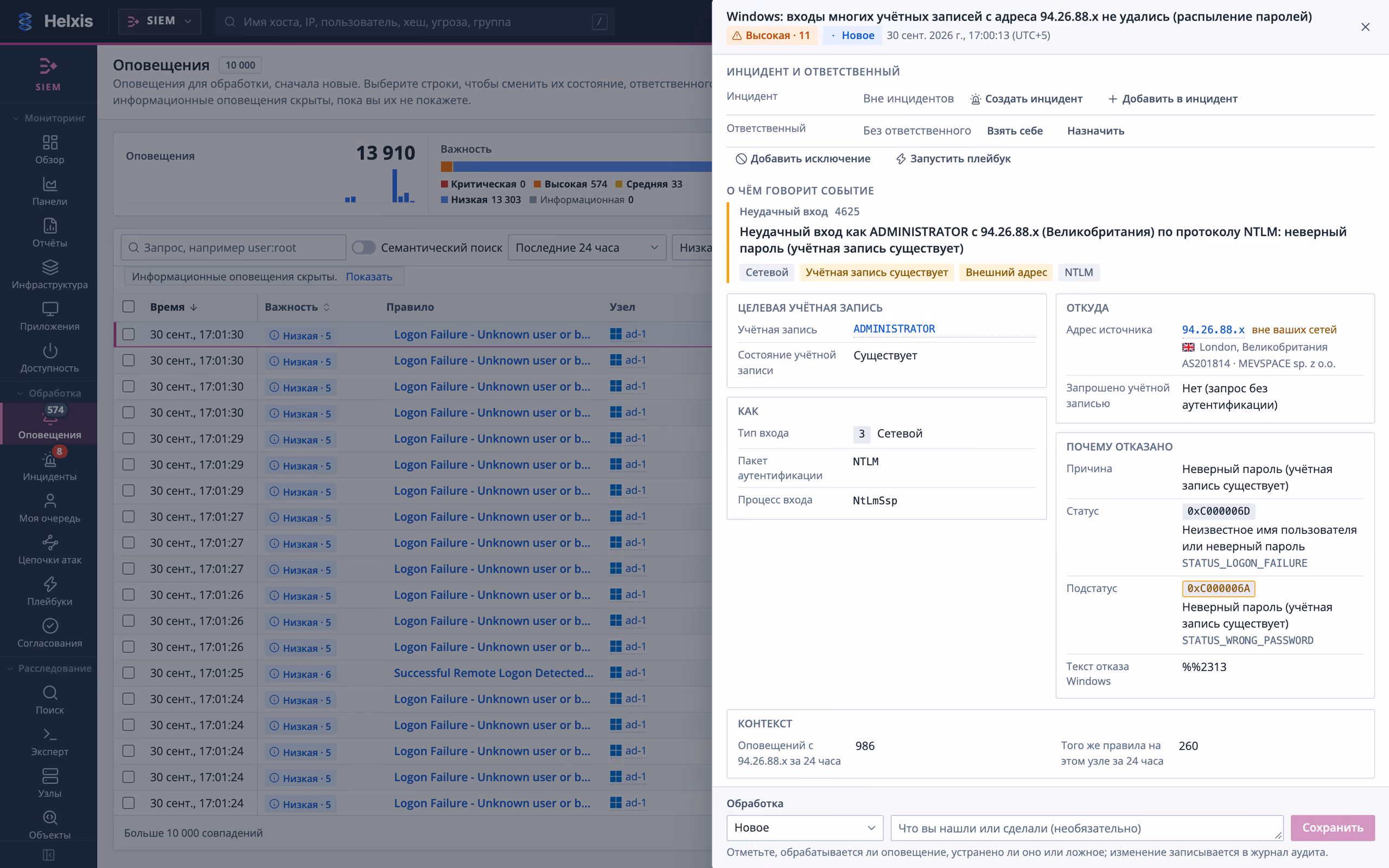 Панель оповещения о неудачном входе в Windows: учётная запись, источник, способ и причина отказа